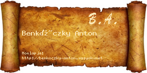 Benkóczky Anton névjegykártya